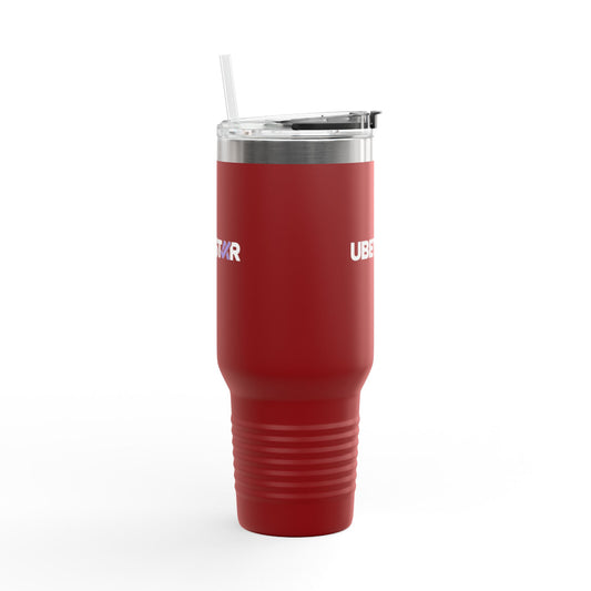 40oz Insulated Travel Mug – Red "UBEYSTAR" Tumbler with Handle & Straw