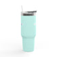 40oz Insulated Travel Mug – Red "UBEYSTAR" Tumbler with Handle & Straw