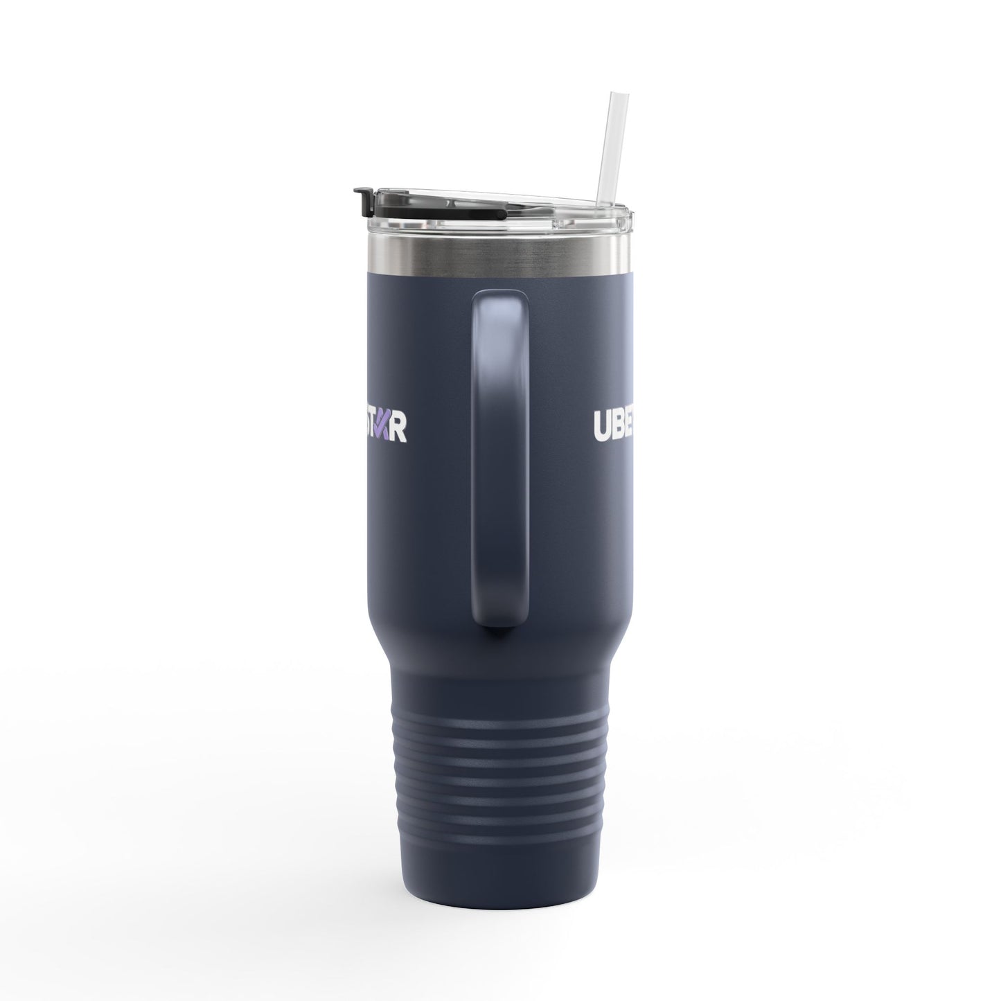 40oz Insulated Travel Mug – Red "UBEYSTAR" Tumbler with Handle & Straw