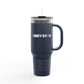 40oz Insulated Travel Mug – Red "UBEYSTAR" Tumbler with Handle & Straw