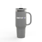 40oz Insulated Travel Mug – Red "UBEYSTAR" Tumbler with Handle & Straw