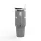 40oz Insulated Travel Mug – Red "UBEYSTAR" Tumbler with Handle & Straw
