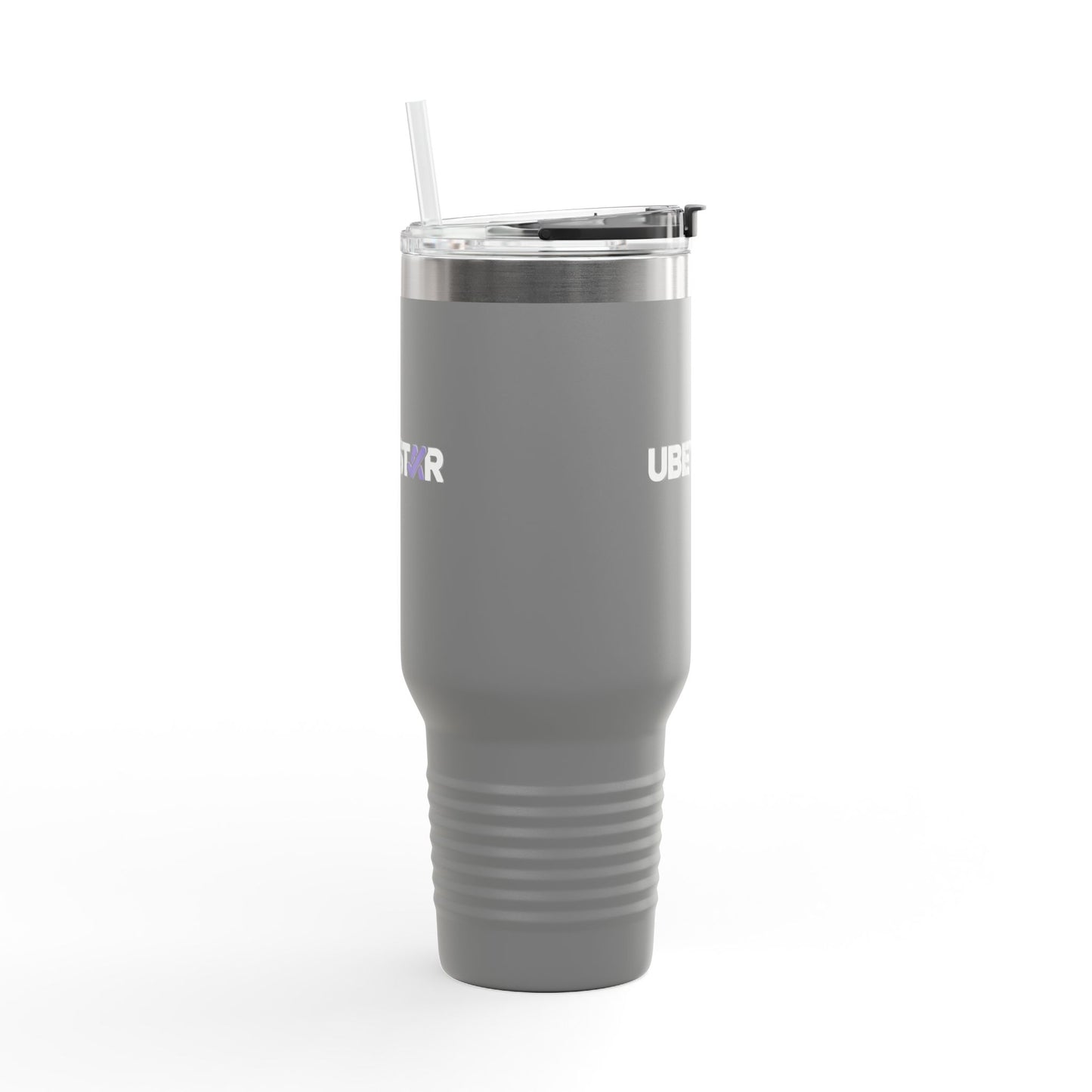 40oz Insulated Travel Mug – Red "UBEYSTAR" Tumbler with Handle & Straw