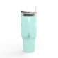 40oz Insulated Travel Mug – Red "UBEYSTAR" Tumbler with Handle & Straw