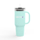 40oz Insulated Travel Mug – Red "UBEYSTAR" Tumbler with Handle & Straw