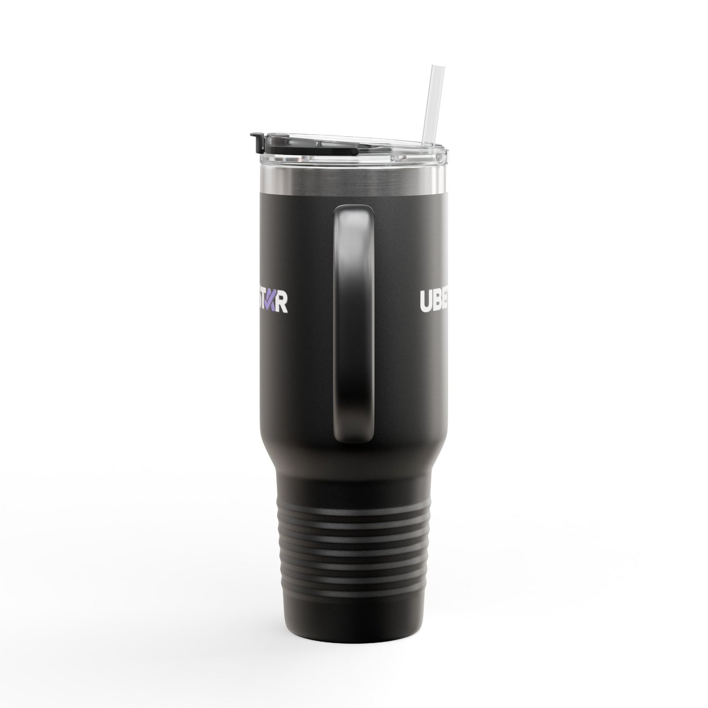 40oz Insulated Travel Mug – Red "UBEYSTAR" Tumbler with Handle & Straw