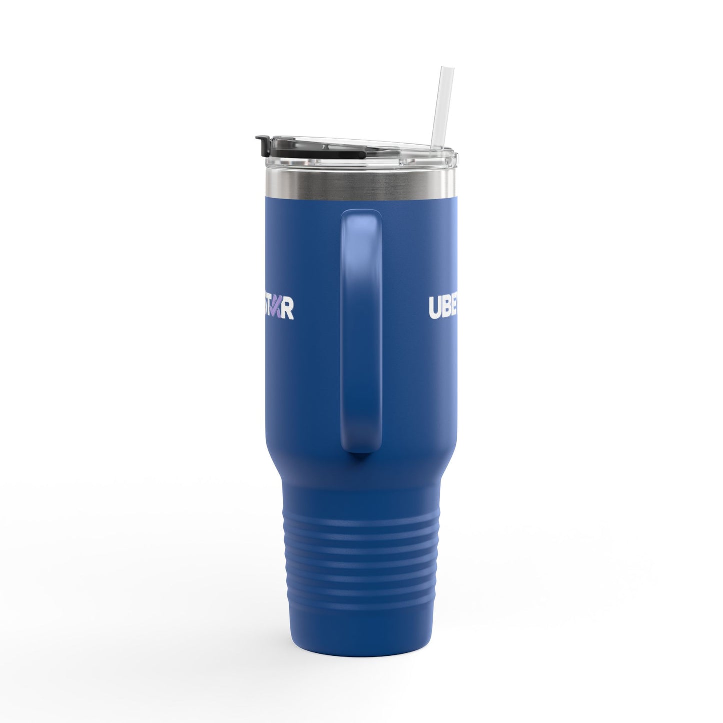 40oz Insulated Travel Mug – Red "UBEYSTAR" Tumbler with Handle & Straw