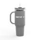 40oz Insulated Travel Mug – Red "UBEYSTAR" Tumbler with Handle & Straw